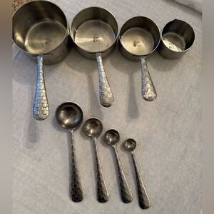 MacKenzie-Childs Silver Measuring Cups and Spoons Set